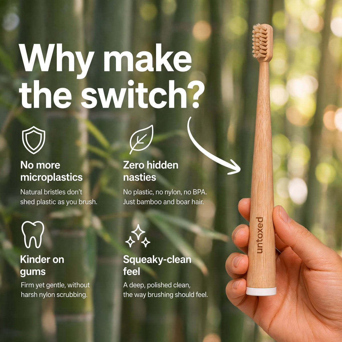 Untoxed - Boar Bristle & Bamboo Toothbrush